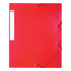 Staples Carpeta de gomas, A4, 3 solapas, 250 hojas, polipropileno, rojo translúcido Staples Carpeta de gomas, A4, 3 solapas, 250 hojas, polipropileno, rojo translúcido