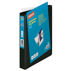 Staples Carpeta personalizable canguro de 4 anillas de 25 mm A4 Maxi lomo 45 mm de cartón plastificado negro Staples Carpeta personalizable canguro de 4 anillas de 25 mm A4 Maxi lomo 45 mm de cartón plastificado negro