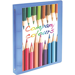 Staples Carpeta personalizable canguro de 4 anillas de 30 mm A4 lomo 40 mm de polipropileno traslúcido azul Staples Carpeta personalizable canguro de 4 anillas de 30 mm A4 lomo 40 mm de polipropileno traslúcido azul