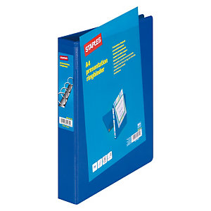 Staples Carpeta personalizable canguro de 4 anillas de 40 mm A4 Maxi lomo 60 mm de cartón reciclado plastificado azul