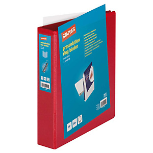 Staples Carpeta personalizable canguro de 4 anillas de 40 mm A4 Maxi lomo 60 mm de cartón plastificado rojo Staples Carpeta personalizable canguro de 4 anillas de 40 mm A4 Maxi lomo 60 mm de cartón plastificado rojo