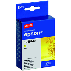 Staples Cartuccia inkjet compatibile con Epson T048440, 7396681, Giallo, Pacco singolo Staples Cartuccia inkjet compatibile con Epson T048440, 7396681, Giallo, Pacco singolo