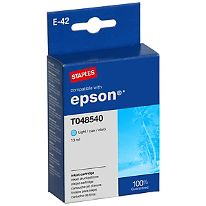Staples Cartuccia inkjet compatibile con Epson T048540, 4175564, Ciano Chiaro, Pacco singolo Staples Cartuccia inkjet compatibile con Epson T048540, 4175564, Ciano Chiaro, Pacco singolo