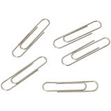 Staples Clips niquelados para papel, antioxidables, 40 mm, plata, caja de 100 Staples Clips niquelados para papel, antioxidables, 40 mm, plata, caja de 100