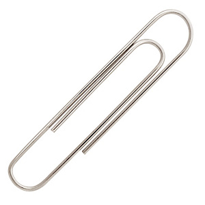 Staples Clips niquelados para papel, antioxidables, 50 mm, plata, caja de 100 Staples Clips niquelados para papel, antioxidables, 50 mm, plata, caja de 100