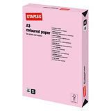 Staples Coloured Paper Papel de Colores para Faxes, Fotocopiadoras, Impresoras Láser e Impresoras de Inyección de Tinta Rosa Pastel A3 80 g/m² Staples Coloured Paper Papel de Colores para Faxes, Fotocopiadoras, Impresoras Láser e Impresoras de Inyección de Tinta Rosa Pastel A3 80 g/m²