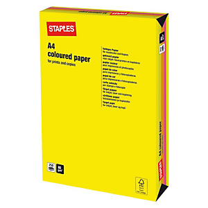 Staples Coloured Paper Papel de Colores para Faxes, Fotocopiadoras, Impresoras Láser e Impresoras de Inyección de Tinta Surtido Neón A4 80 g/m² Staples Coloured Paper Papel de Colores para Faxes, Fotocopiadoras, Impresoras Láser e Impresoras de Inyección de Tinta Surtido Neón A4 80 g/m²