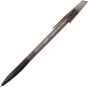 Staples Comfort Stic Bolígrafo de punta de bola, punta mediana de 1 mm, cuerpo negro con grip, tinta negra Staples Comfort Stic Bolígrafo de punta de bola, punta mediana de 1 mm, cuerpo negro con grip, tinta negra