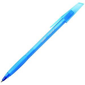 Staples Comfort Stic Bolígrafo de punta de bola, punta mediana, cuerpo azul con grip, tinta azul Staples Comfort Stic Bolígrafo de punta de bola, punta mediana, cuerpo azul con grip, tinta azul