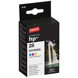 Staples Compatibile HP 28 Cartuccia inkjet a tre colori Staples Compatibile HP 28 Cartuccia inkjet a tre colori