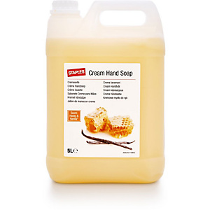 Staples Crema lavamani Nutriente Vaniglia & Miele, Colore Giallo, Tanica 5 l Staples Crema lavamani Nutriente Vaniglia & Miele, Colore Giallo, Tanica 5 l