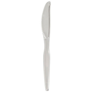 Staples Cuchillos desechables resistentes de plástico transparente 196 mm Staples Cuchillos desechables resistentes de plástico transparente 196 mm