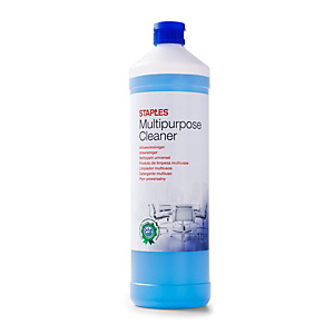 Staples Detergente multiuso per superfici, Profumo al limone fresco, Blu, Concentrato, 1 litri (confezione 2 pezzi) Staples Detergente multiuso per superfici, Profumo al limone fresco, Blu, Concentrato, 1 litri (confezione 2 pezzi)