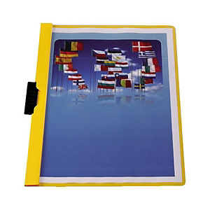 Staples Dossier de pinza, A4, PVC, 30 hojas, amarillo Staples Dossier de pinza, A4, PVC, 30 hojas, amarillo