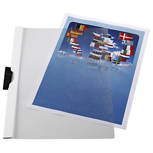 Staples Dossier de pinza, A4, PVC, 30 hojas, blanco Staples Dossier de pinza, A4, PVC, 30 hojas, blanco
