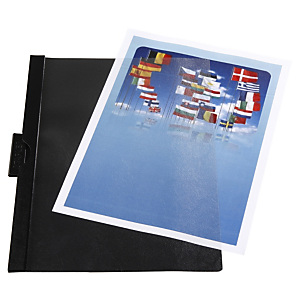 Staples Dossier de pinza, A4, PVC, 30 hojas, negro Staples Dossier de pinza, A4, PVC, 30 hojas, negro