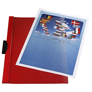 Staples Dossier de pinza, A4, PVC, 30 hojas, rojo Staples Dossier de pinza, A4, PVC, 30 hojas, rojo