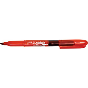 Staples DuraMark Rotulador permanente de tinta líquida, punta ojival, ancho de línea de 1 a 3 mm, tinta no tóxica, rojo Staples DuraMark Rotulador permanente de tinta líquida, punta ojival, ancho de línea de 1 a 3 mm, tinta no tóxica, rojo