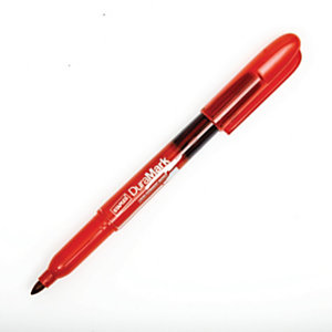 Staples DuraMark Rotulador permanente de tinta líquida, punta ojival, ancho de línea de 1 a 3 mm, tinta no tóxica, rojo