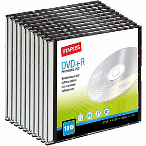 Staples DVD+R grabable caja estrecha 4,7 GB Staples DVD+R grabable caja estrecha 4,7 GB
