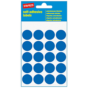 Staples Etiquetas autoadhesivas, redondas, 19 mm, 20 etiquetas por hoja, azul oscuro Staples Etiquetas autoadhesivas, redondas, 19 mm, 20 etiquetas por hoja, azul oscuro