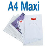 Staples Funda perforada, A4 Maxi, PVC, 11 orificios, lisa, transparente Staples Funda perforada, A4 Maxi, PVC, 11 orificios, lisa, transparente