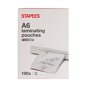 Staples Fundas de plastificación A6 125 micras brillo 100 unid Staples Fundas de plastificación A6 125 micras brillo 100 unid