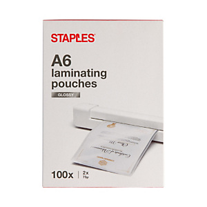 Staples Fundas de plastificación A6 75 micras brillo 100 unid Staples Fundas de plastificación A6 75 micras brillo 100 unid