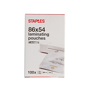Staples Fundas de plastificación DNI 86 x 54 mm 125 micras brillo 100 unid Staples Fundas de plastificación DNI 86 x 54 mm 125 micras brillo 100 unid