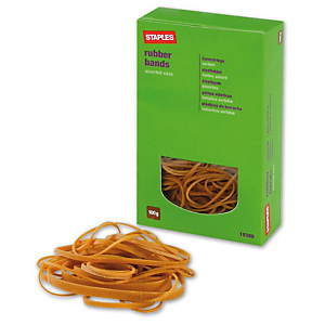 Staples Gomas elásticas, tamaños surtidos, color marrón, 100 g Staples Gomas elásticas, tamaños surtidos, color marrón, 100 g