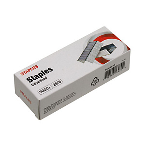 Staples Grapas extrafinas 26/6 galvanizadas Staples Grapas extrafinas 26/6 galvanizadas