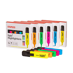 Staples Hype! Marcador fluorescente, punta biselada, 1-5 mm, azul Staples Hype! Marcador fluorescente, punta biselada, 1-5 mm, azul