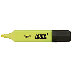 Staples Hype! Marcador fluorescente, punta biselada, 1 mm-5 mm, Amarillo Staples Hype! Marcador fluorescente, punta biselada, 1 mm-5 mm, Amarillo