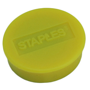 Staples Imanes redondos de 25 mm amarillos con capacidad de sujetar 8 hojas, paquete de 10 Staples Imanes redondos de 25 mm amarillos con capacidad de sujetar 8 hojas, paquete de 10