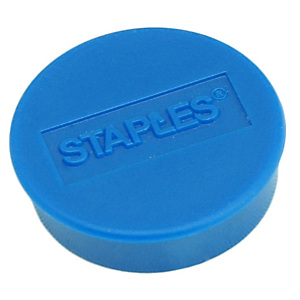 Staples Imanes redondos de 25 mm azules con capacidad de sujetar 8 hojas, paquete de 10 Staples Imanes redondos de 25 mm azules con capacidad de sujetar 8 hojas, paquete de 10