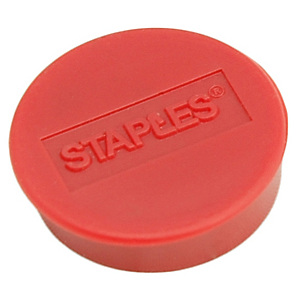 Staples Imanes redondos de 25 mm rojos con capacidad de sujetar 8 hojas, paquete de 10 Staples Imanes redondos de 25 mm rojos con capacidad de sujetar 8 hojas, paquete de 10