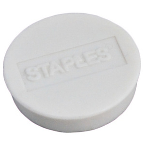 Staples Imanes redondos de 30 mm blancos con capacidad de sujetar 12 hojas, paquete de 10 Staples Imanes redondos de 30 mm blancos con capacidad de sujetar 12 hojas, paquete de 10