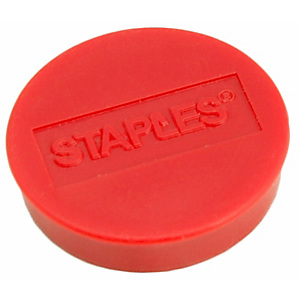 Staples Imanes redondos de 30 mm rojos con capacidad de sujetar 12 hojas, paquete de 10 Staples Imanes redondos de 30 mm rojos con capacidad de sujetar 12 hojas, paquete de 10