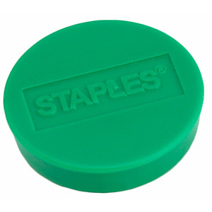 Staples Imanes redondos de 30 mm verdes con capacidad de sujetar 12 hojas, paquete de 10 Staples Imanes redondos de 30 mm verdes con capacidad de sujetar 12 hojas, paquete de 10