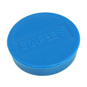 Staples Imanes redondos de 35 mm azules con capacidad de sujetar 15 hojas, paquete de 10 Staples Imanes redondos de 35 mm azules con capacidad de sujetar 15 hojas, paquete de 10