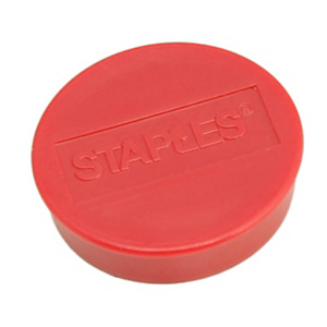 Staples Imanes redondos de 35 mm rojos con capacidad de sujetar 15 hojas, paquete de 10 Staples Imanes redondos de 35 mm rojos con capacidad de sujetar 15 hojas, paquete de 10