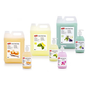 Staples Jabón de manos nutritivo con aroma a miel y vainilla, amarillo, 500 ml, botella con dosificador Staples Jabón de manos nutritivo con aroma a miel y vainilla, amarillo, 500 ml, botella con dosificador