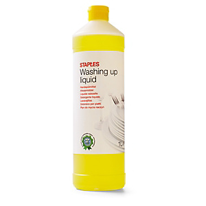 Staples Lavavajillas líquido, fragancia de cítricos, amarillo, 1 L, tapón push-up Staples Lavavajillas líquido, fragancia de cítricos, amarillo, 1 L, tapón push-up