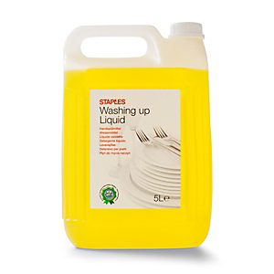 Staples Lavavajillas líquido, fragancia de cítricos, amarillo, 5 L, tapón de rosca Staples Lavavajillas líquido, fragancia de cítricos, amarillo, 5 L, tapón de rosca