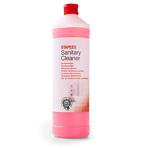 Staples Limpiador para baño y servicio, fragancia floral, concentrado rojo, 1 L Staples Limpiador para baño y servicio, fragancia floral, concentrado rojo, 1 L