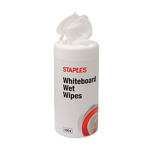 Staples Limpiador para pizarra blanca, toallitas húmedas, 100 toallitas Staples Limpiador para pizarra blanca, toallitas húmedas, 100 toallitas