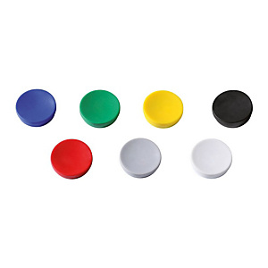 Staples Magnete per lavagna, Capacità di tenuta 15 fogli, 35 mm, Rotondo, Colori assortiti (confezione 10 pezzi) Staples Magnete per lavagna, Capacità di tenuta 15 fogli, 35 mm, Rotondo, Colori assortiti (confezione 10 pezzi)