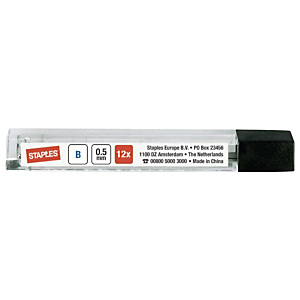 Staples Mina per portamine, Polimero, 0,5 mm, B (confezione 12 pezzi) Staples Mina per portamine, Polimero, 0,5 mm, B (confezione 12 pezzi)