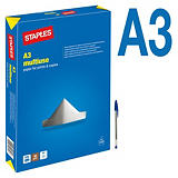 Staples Multiuse Papel Multifunción para Faxes, Fotocopiadoras, Impresoras Láser e Impresoras de Inyección de Tinta Blanco A3 80 g/m² Staples Multiuse Papel Multifunción para Faxes, Fotocopiadoras, Impresoras Láser e Impresoras de Inyección de Tinta Blanco A3 80 g/m²