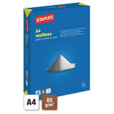 Staples Multiuse Papel Multifunción para Faxes, Fotocopiadoras, Impresoras Láser e Impresoras de Inyección de Tinta Blanco A4 80 g/m² Staples Multiuse Papel Multifunción para Faxes, Fotocopiadoras, Impresoras Láser e Impresoras de Inyección de Tinta Blanco A4 80 g/m²
